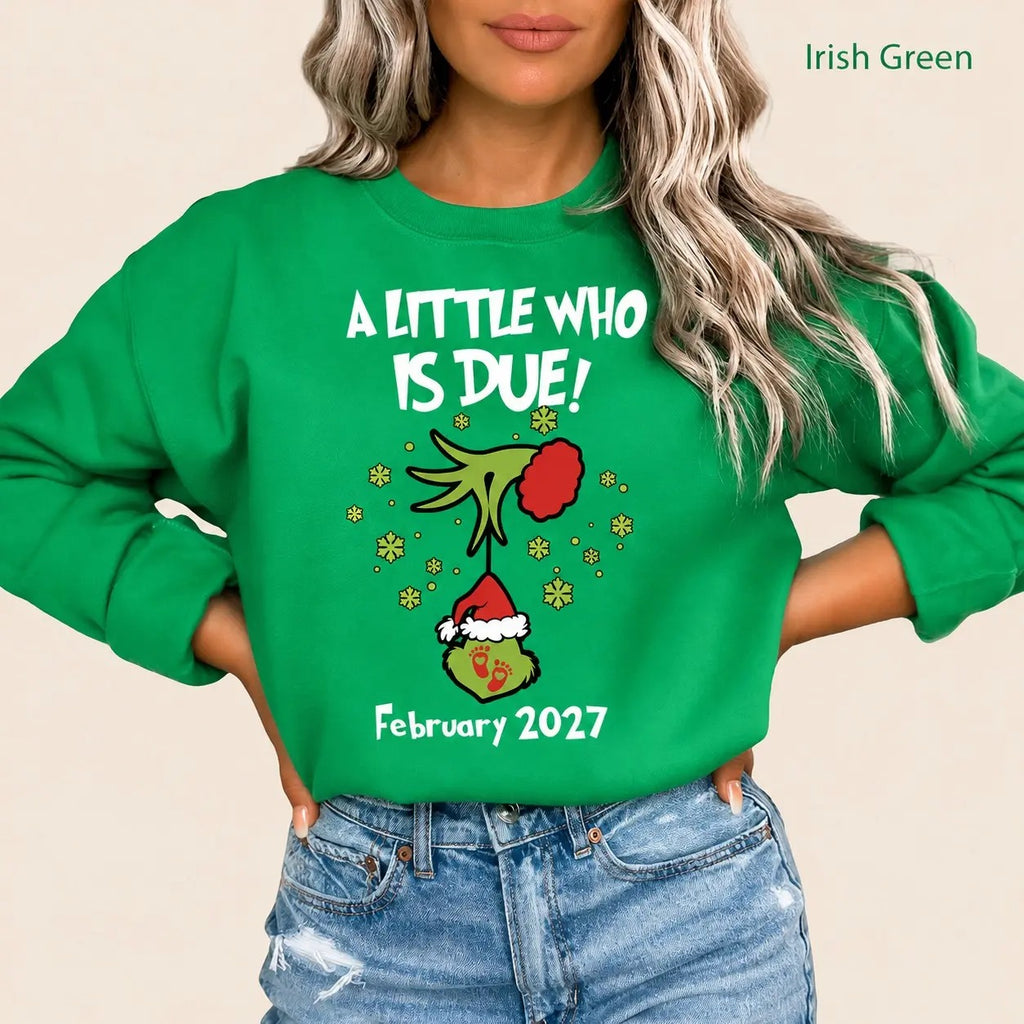 Christmas Pregnancy Announcement Sweatshirt, Christmas Pregnancy Reveal, Xmas Baby Reveal, Christmas Announcement Mom to be Maternity Shirt