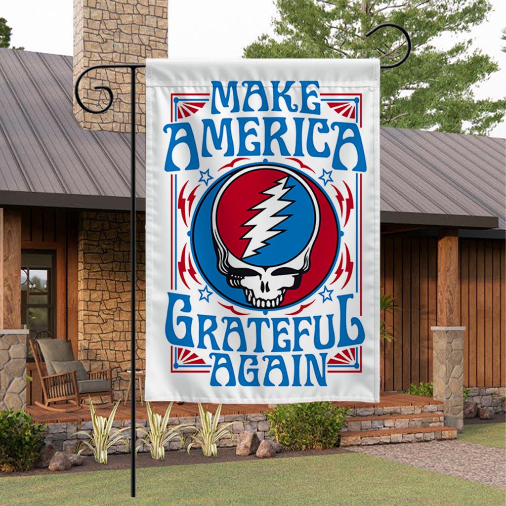 Make America Grateful Again Garden Flag (12x18inch): Patriotic Hippie Decor