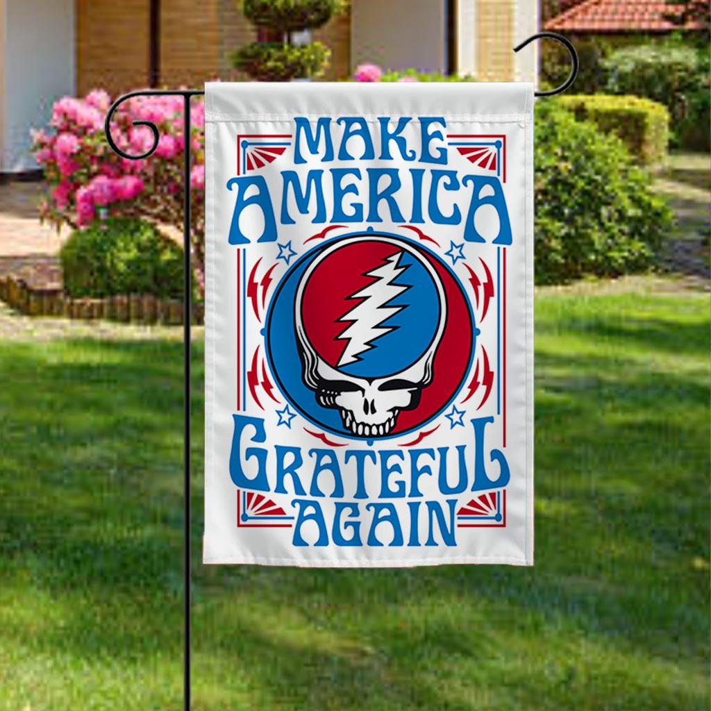 Make America Grateful Again Garden Flag (12x18inch): Patriotic Hippie Decor