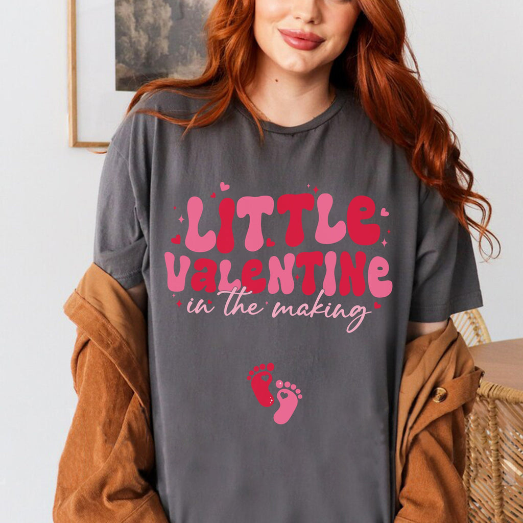 Valentine’s Day Pregnancy Announcement Shirt – Little Valentine in the Making, Valentine Baby Reveal Gift