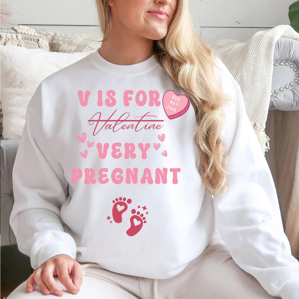 Valentine's Day Pregnancy Announcement Sweatshirt, Valentine Pregnant Sweatshirt, Gift For Expecting Mom 2026
