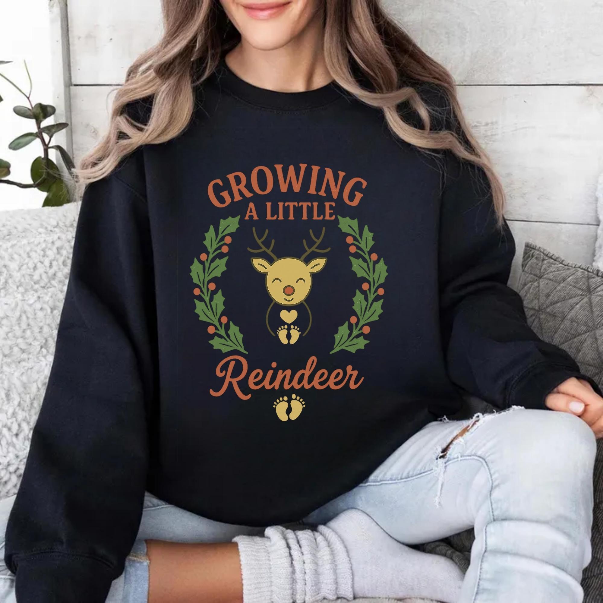 Christmas Pregnancy Announcement Shirt • Growing a Little Pumpkin Baby Reveal • Holiday Maternity Sweatshirt Cute Fall Winter Mom to Be Gift