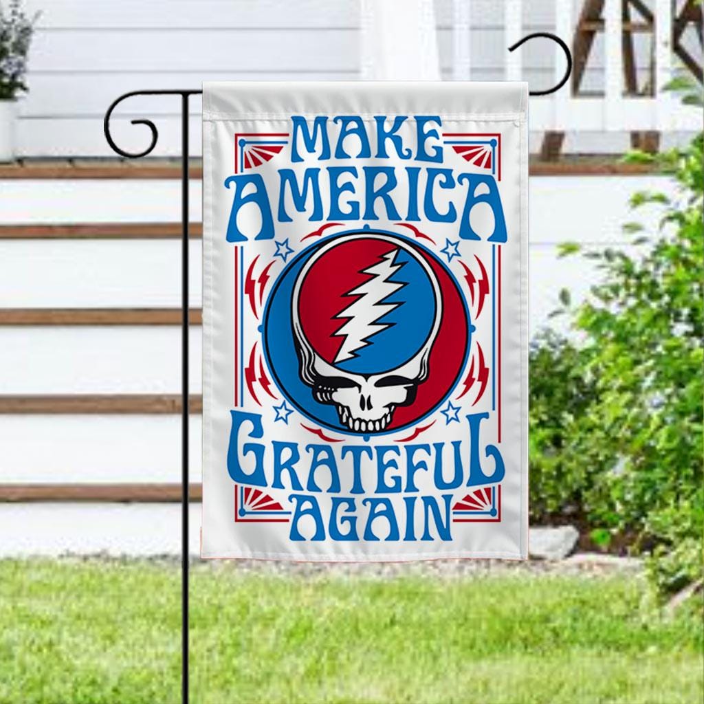 Make America Grateful Again Garden Flag (12x18inch): Patriotic Hippie Decor
