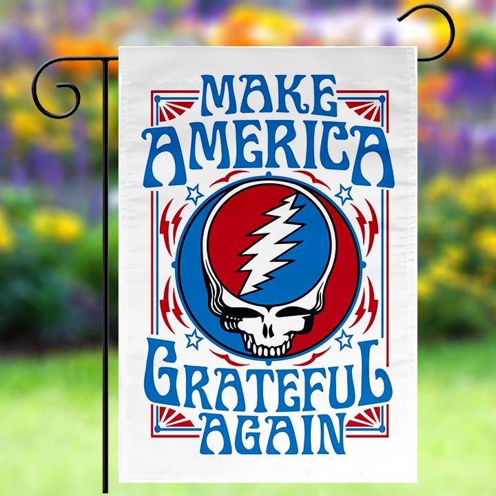 Make America Grateful Again Garden Flag (12x18inch): Patriotic Hippie Decor