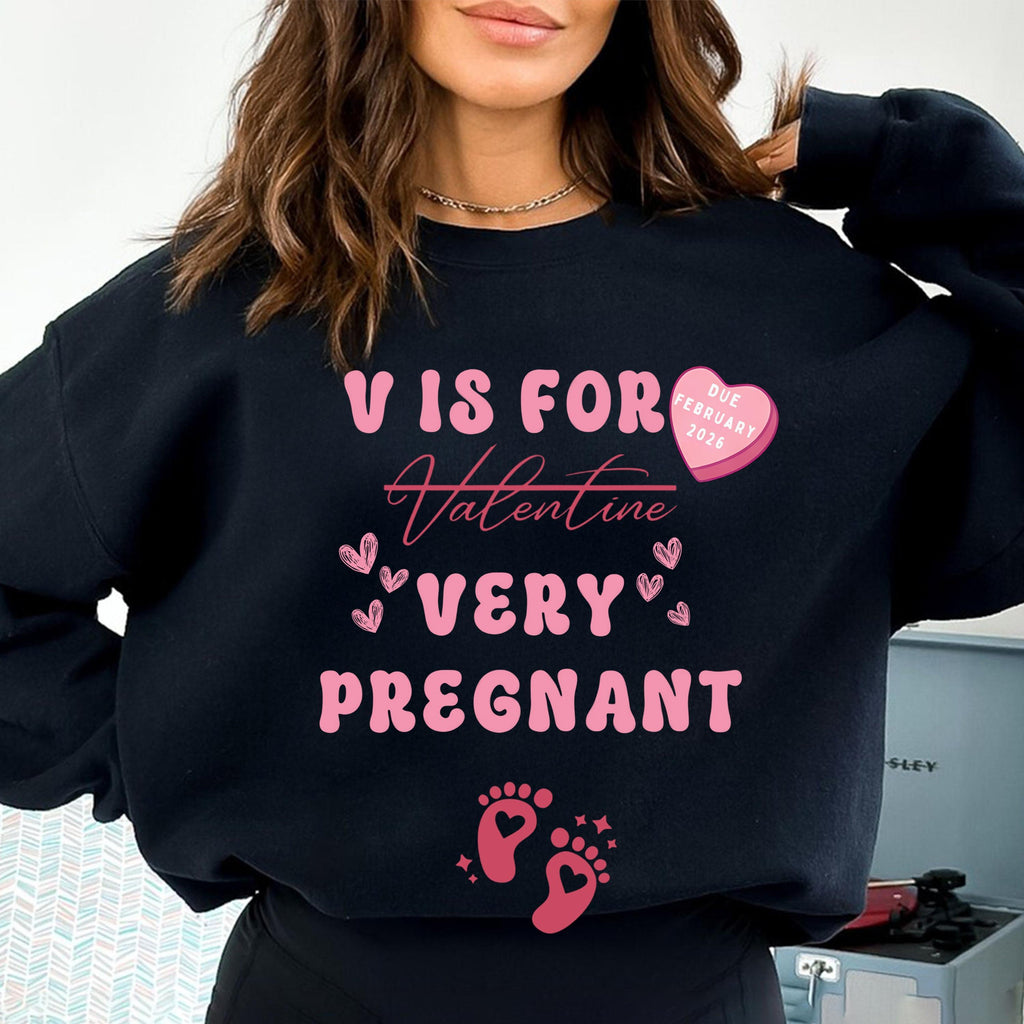 Valentine's Day Pregnancy Announcement Sweatshirt, Valentine Pregnant Sweatshirt, Gift For Expecting Mom 2026