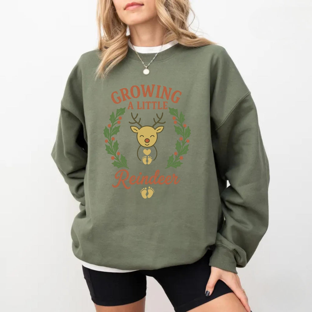 Christmas Pregnancy Announcement Shirt • Growing a Little Pumpkin Baby Reveal • Holiday Maternity Sweatshirt Cute Fall Winter Mom to Be Gift