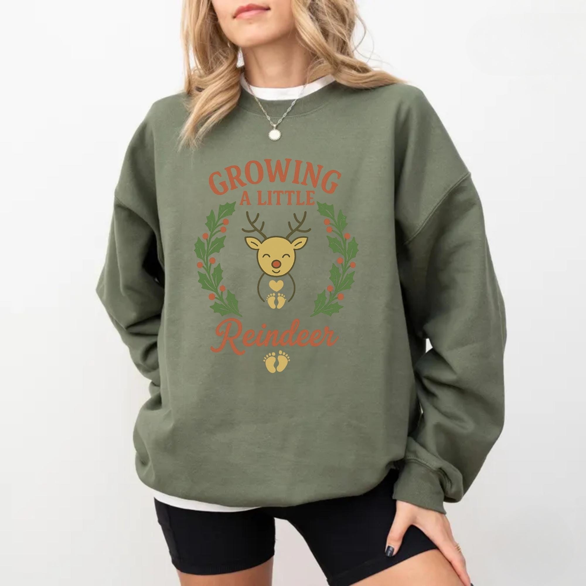 Christmas Pregnancy Announcement Shirt • Growing a Little Pumpkin Baby Reveal • Holiday Maternity Sweatshirt Cute Fall Winter Mom to Be Gift