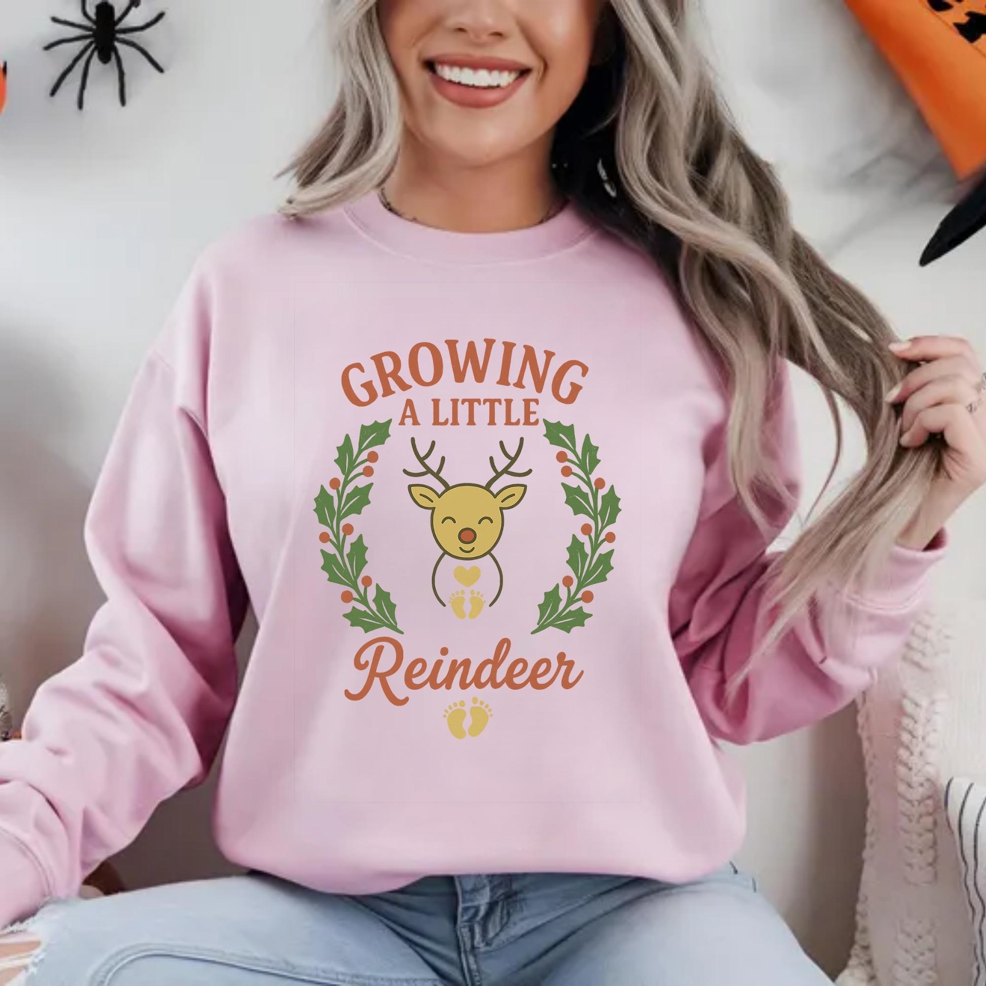 Christmas Pregnancy Announcement Shirt • Growing a Little Pumpkin Baby Reveal • Holiday Maternity Sweatshirt Cute Fall Winter Mom to Be Gift