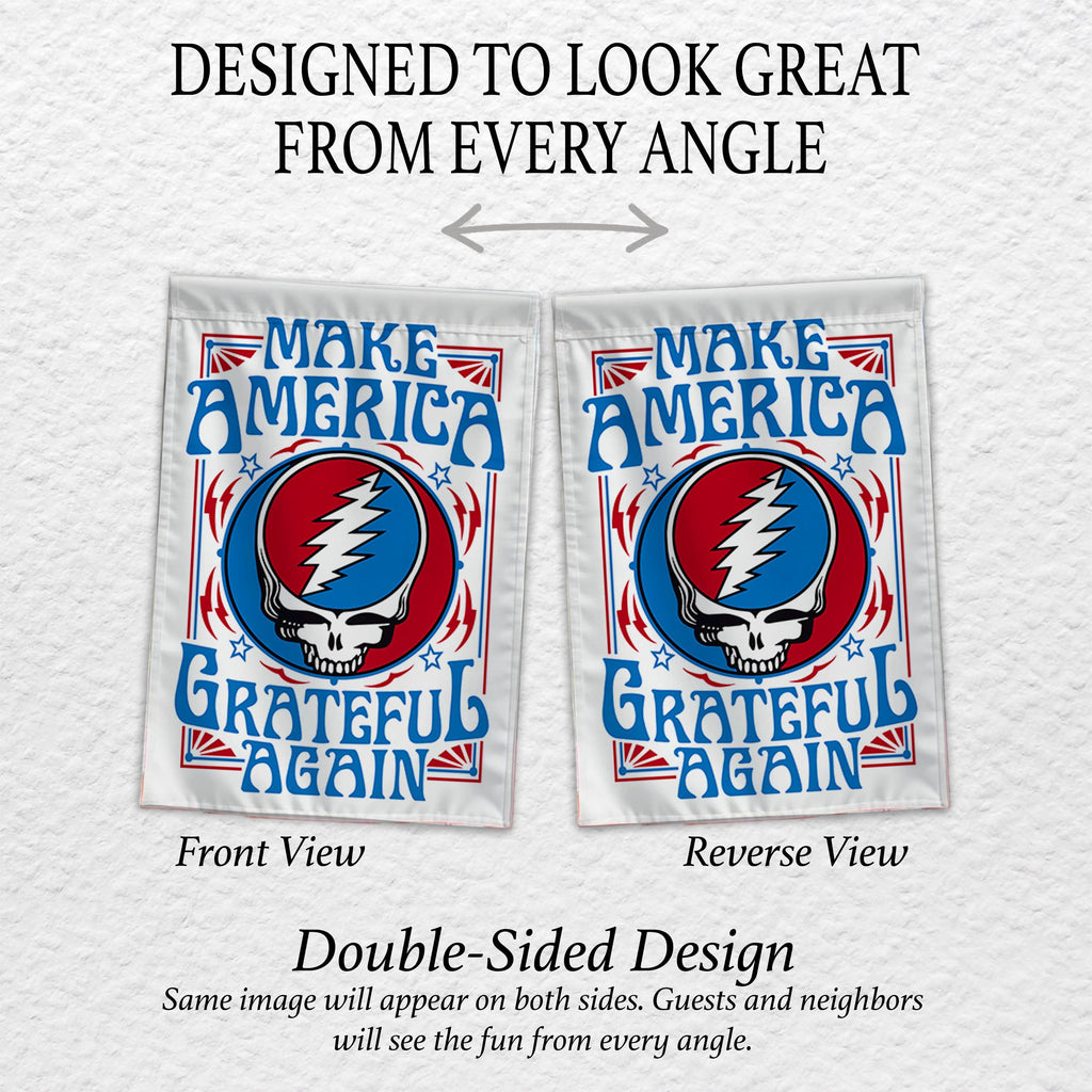 Make America Grateful Again Garden Flag (12x18inch): Patriotic Hippie Decor