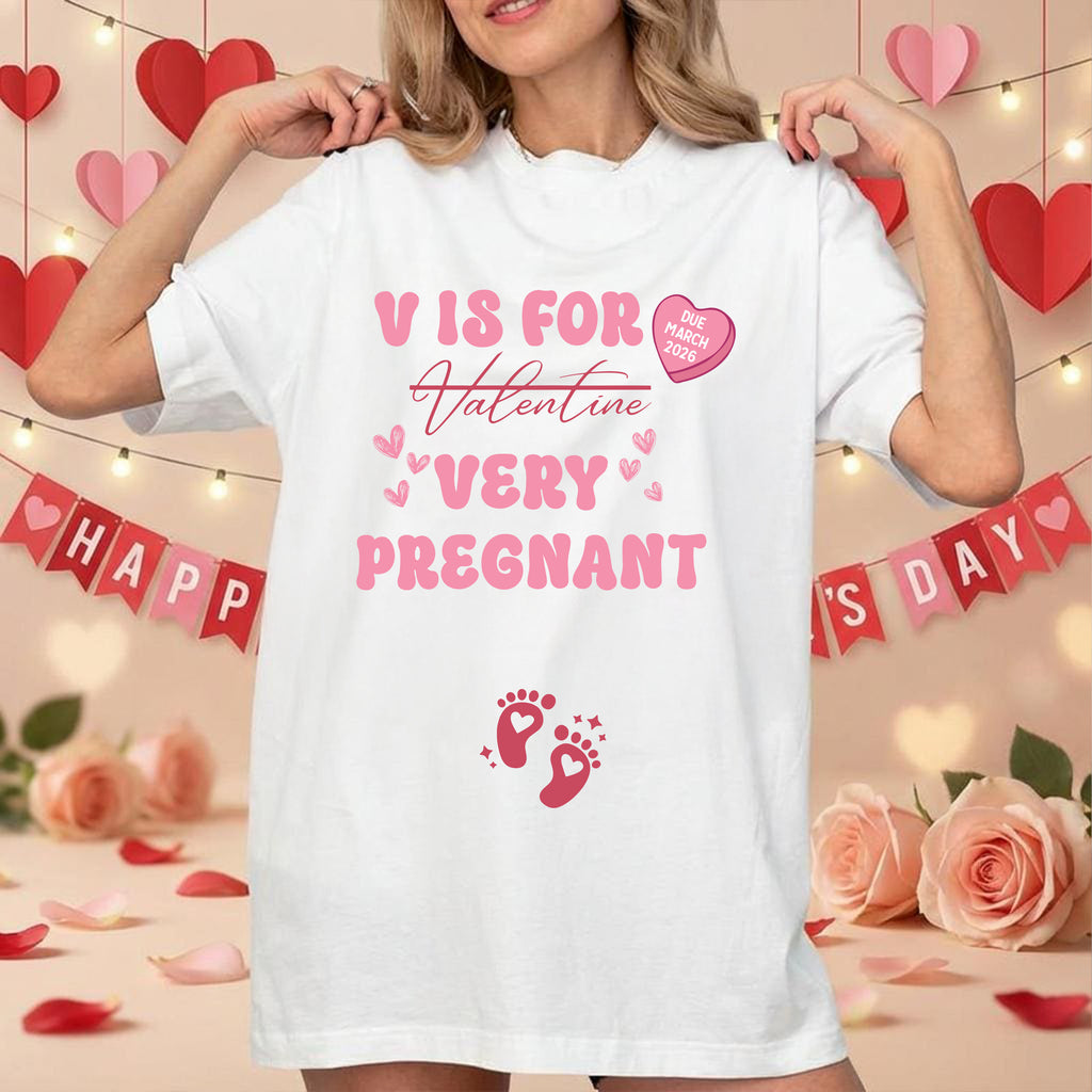 Valentine's Day Pregnancy Announcement Sweatshirt, Valentine Pregnant Sweatshirt, Gift For Expecting Mom 2026
