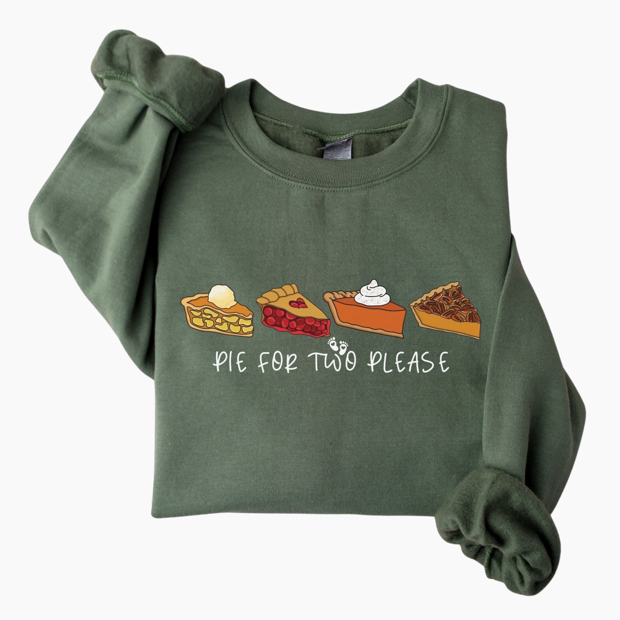 Pie For Two Please Thanksgiving Pregnancy Sweatshirt – Baby Reveal Fall Maternity Crewneck, Funny Pregnant Mom Shirt